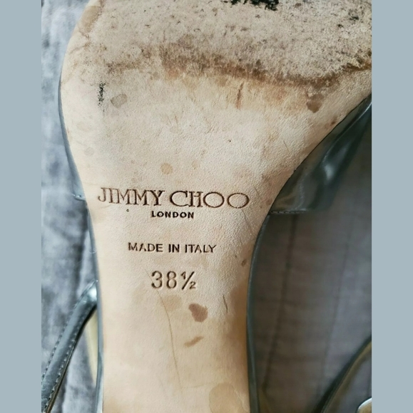 Jimmy Choo Ivette Silver Leather Strappy Sandals - Picture 11 of 11